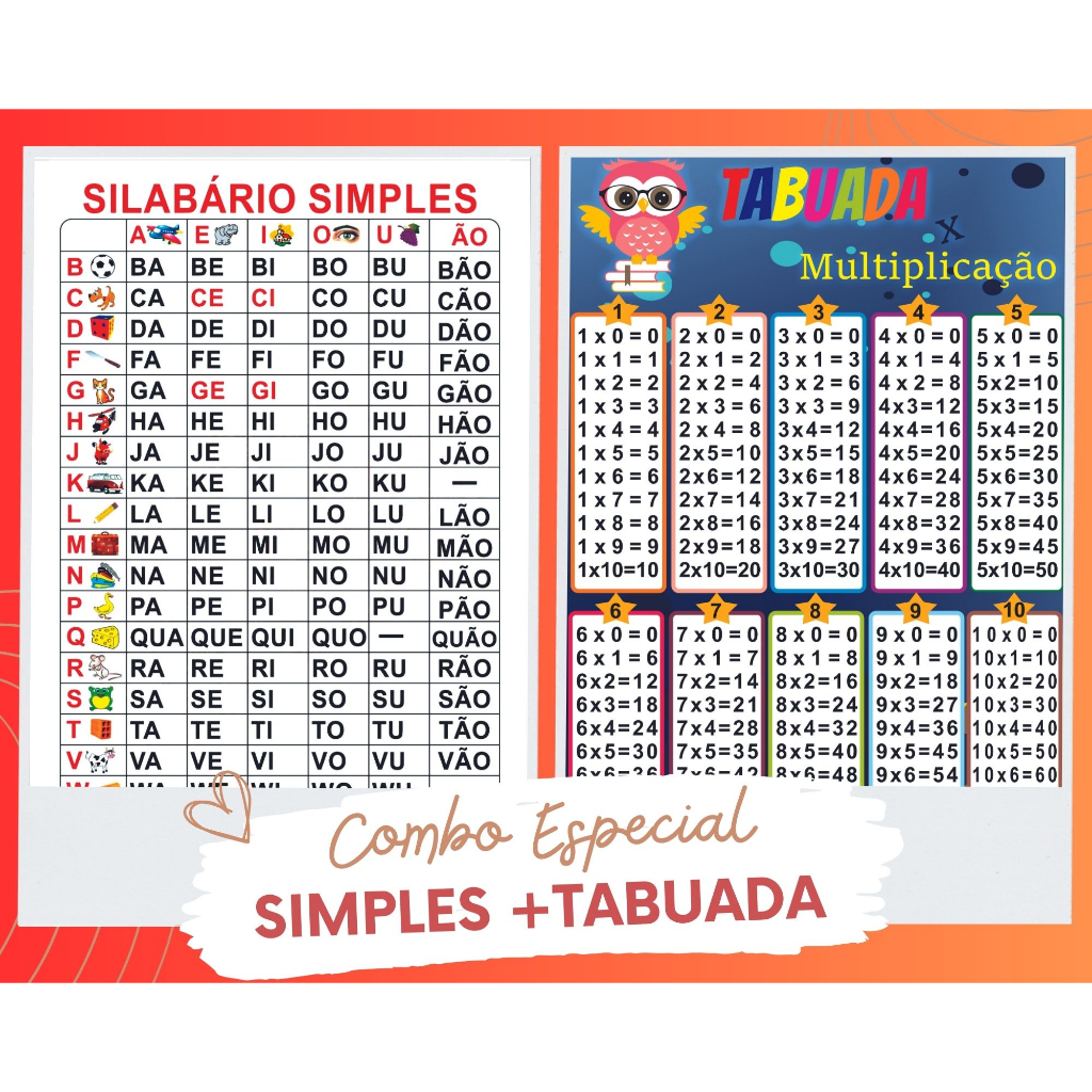 Banner Lona Simples E Tabuada Escolar Shopee Brasil