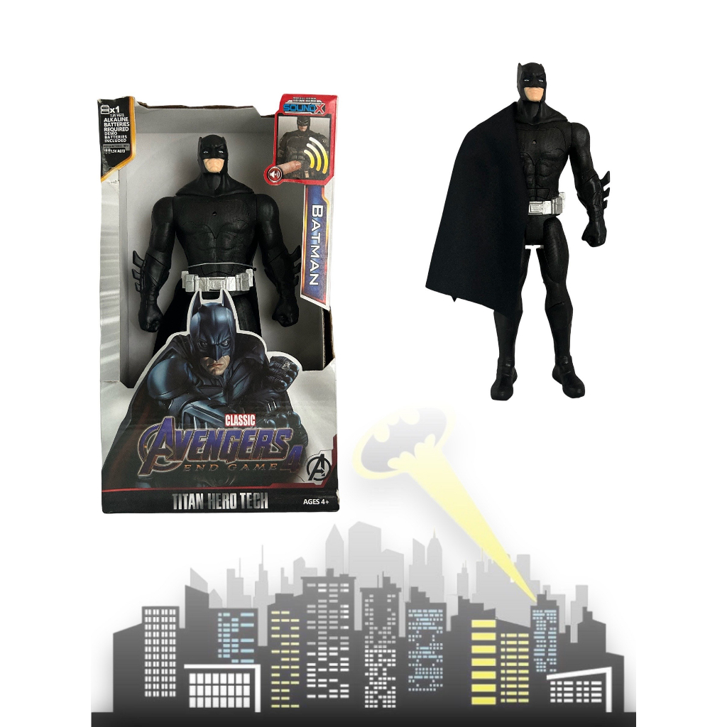 Boneco Batman Articulado Luz E Som Cm Brinquedo Led Morcego Cole O