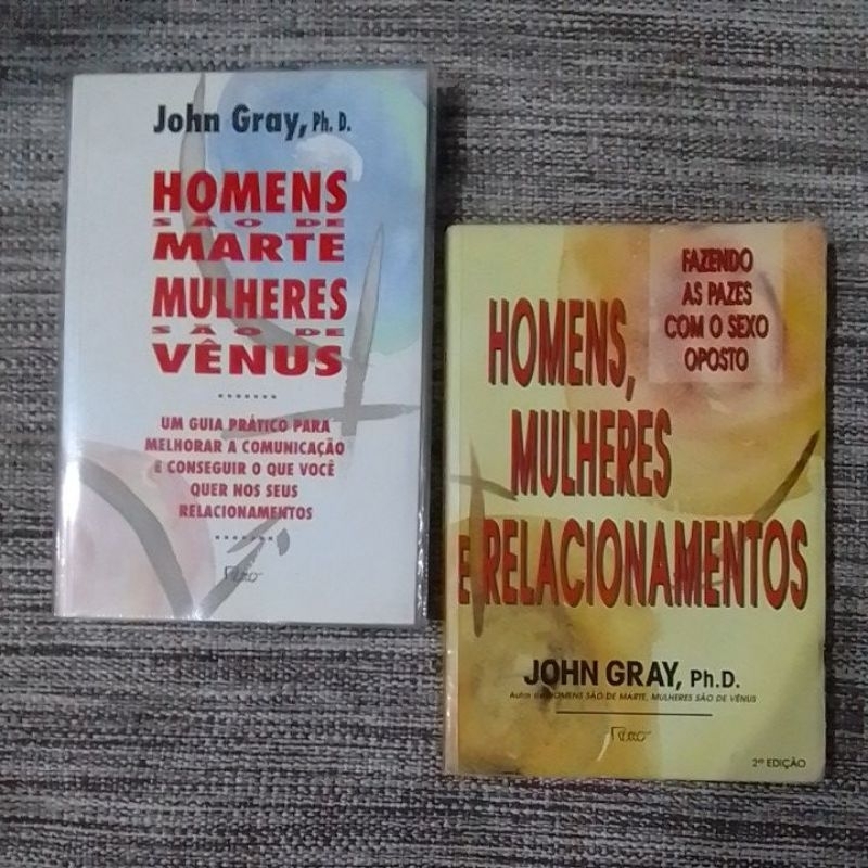 02 livros Homens são de Marte mulheres são de vênus Homens