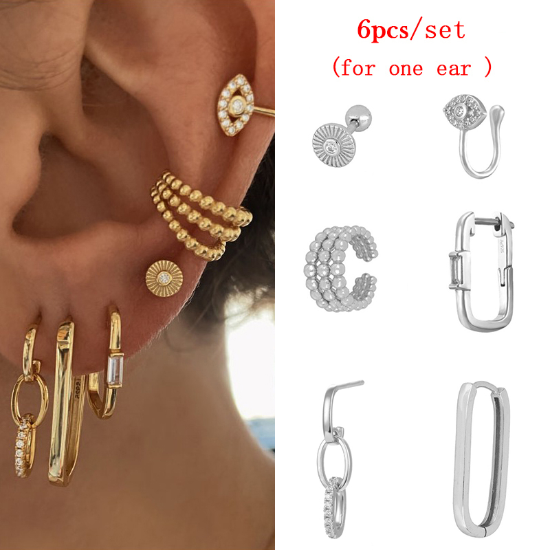 Conjunto De Brincos E Piercings Prata Shopee Brasil