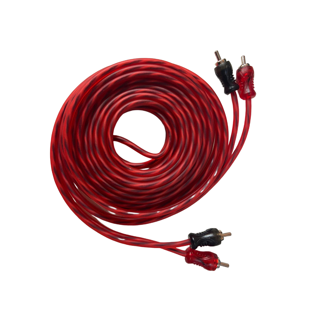 Cabo Rca 5 Metros Vermelho Blindado Prime Tech One Svart 5mm Shopee