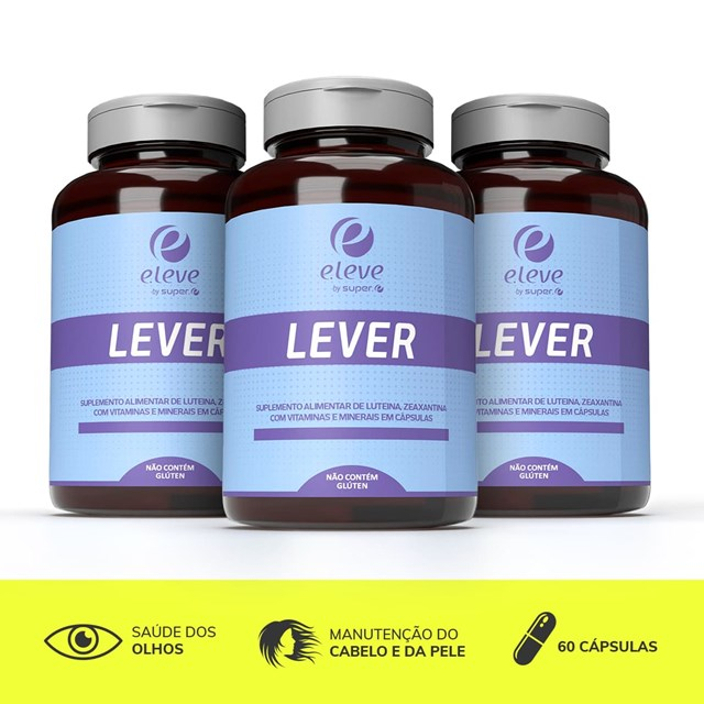 KIT 3 Lever Luteína Zeaxantina Zinco e Vitaminas 100 ORIGINAL