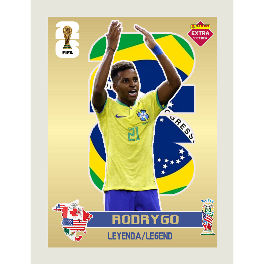 Figurinha Rodrygo Copa Legend Gold Exclusiva Shopee Brasil