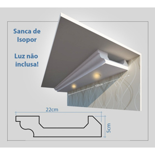 Moldura Sanca Roda Teto De Isopor 1 Metro Shopee Brasil