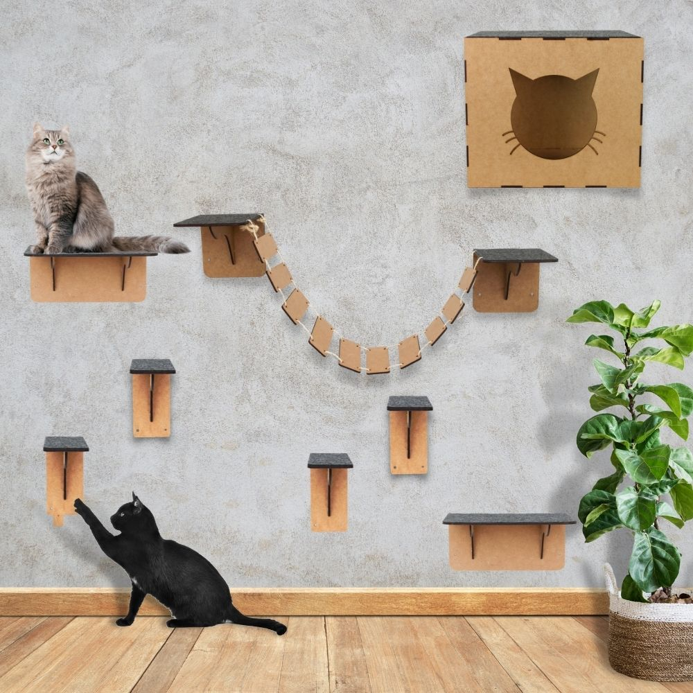 Playground Para Gatos Pe As Kit Playground Gato Parede Brinquedo Para