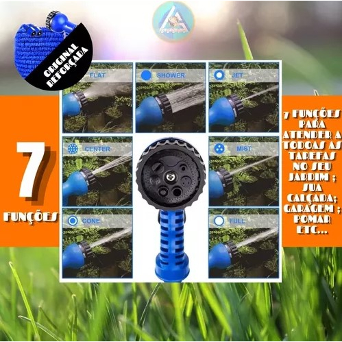 Mangueira Jardim Mágica Flexível Expansível 30m Azul Transforme Seu