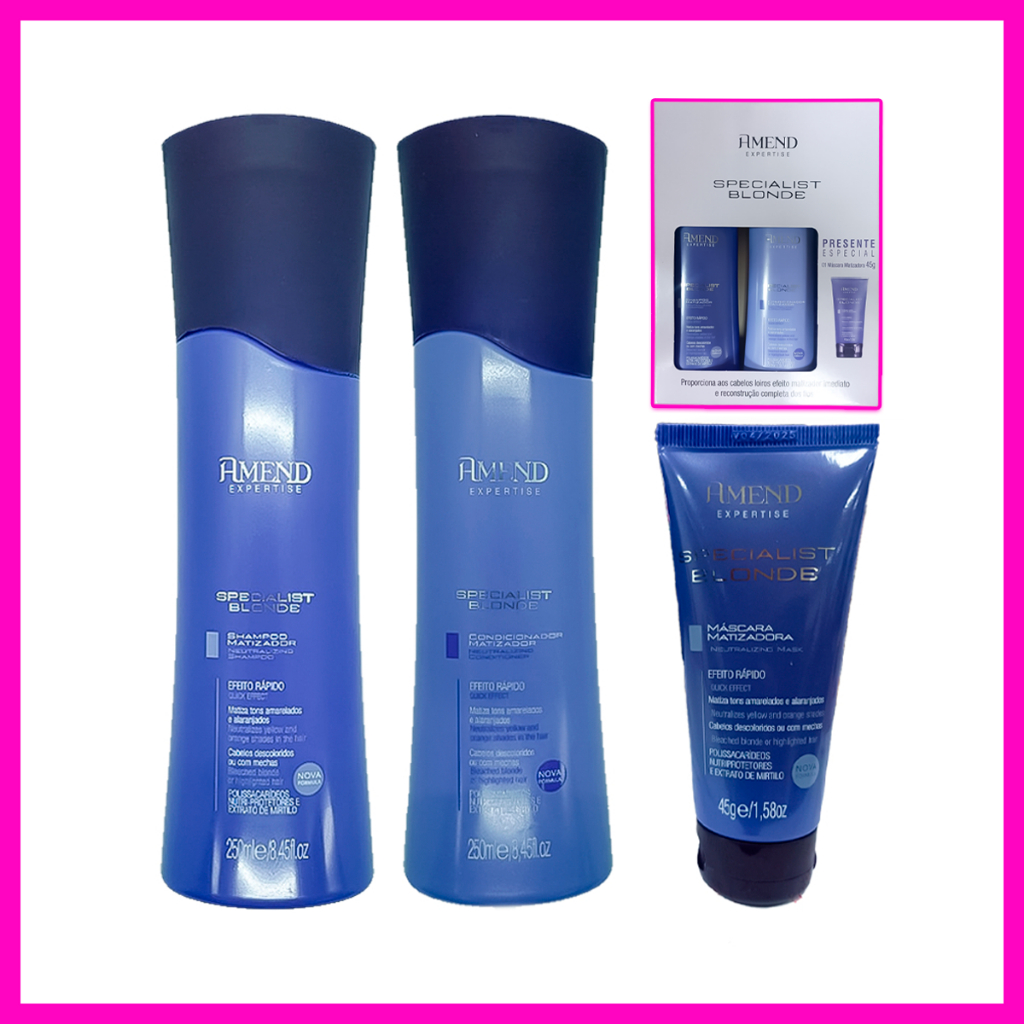 Amend Specialist Blonde Shampoo E Condicionador Ml M Scara Matizadora G Shopee Brasil