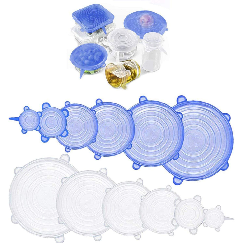 12 Peças Tampas Panela Silicone Universal Reutilizável Elástica Tampas