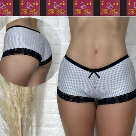 Kit Short Calesson Poa Cueca Feminina Box Boxer Calcinha Conforto