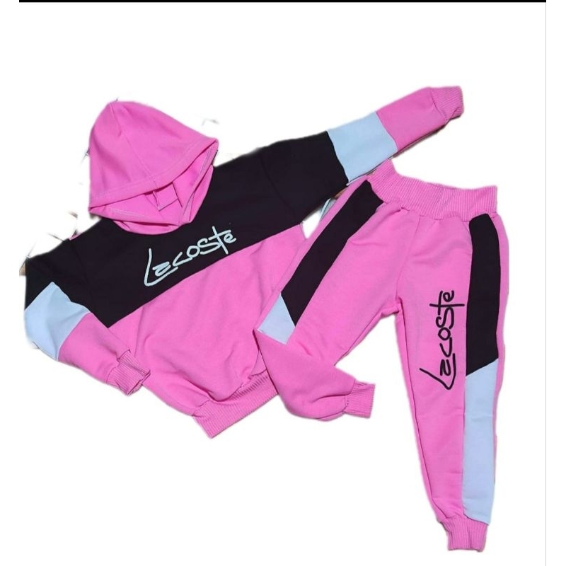 Conjunto De Frio Moletom Agasalho Lacoste Rosa Femenino Shopee