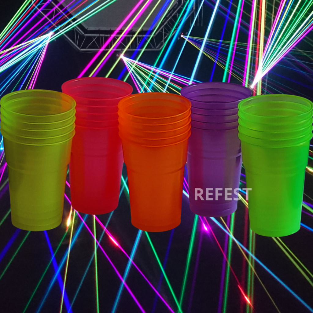 150 Copos Descartáveis Neon Festa Balada 300ml Sortidos Shopee Brasil