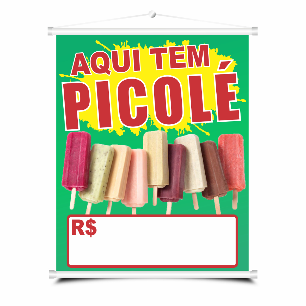 Banner Arte Pronta Vende se Picolé 50x40cm Shopee Brasil