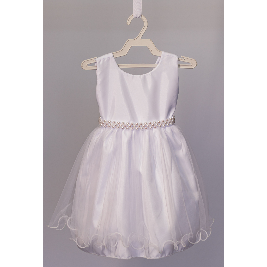 Vestido Branco Nosso Infantil Tule Para Batizado Festa Aniversario