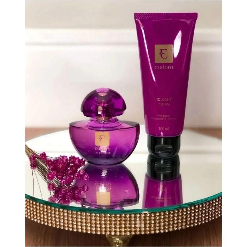 Kit Presente Eudora Edp Roxo Perfume Miniatura Ml Indulgent Cream