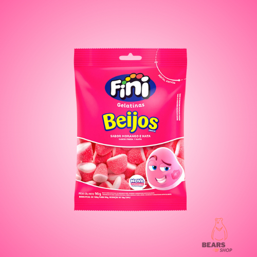 Balas De Gelatina Fini Sabor Beijos De Morango 90g Shopee Brasil