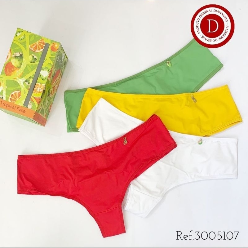 Kit Calcinhas Fio Lateral Larga Diamantes Lingerie Shopee Brasil