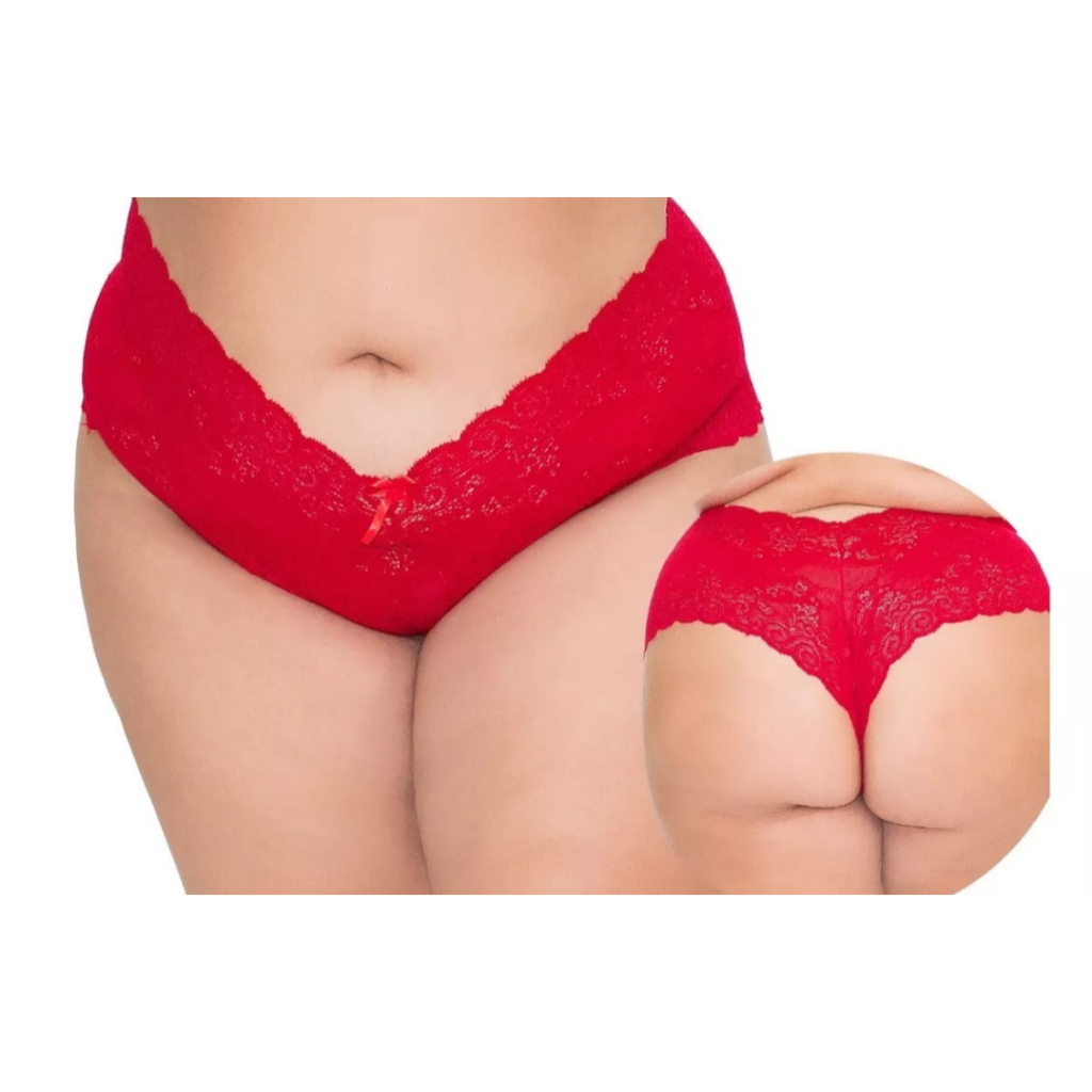 Calcinha Calesson Plus Size Shortinho De Renda Sexy Lingerie Luxo