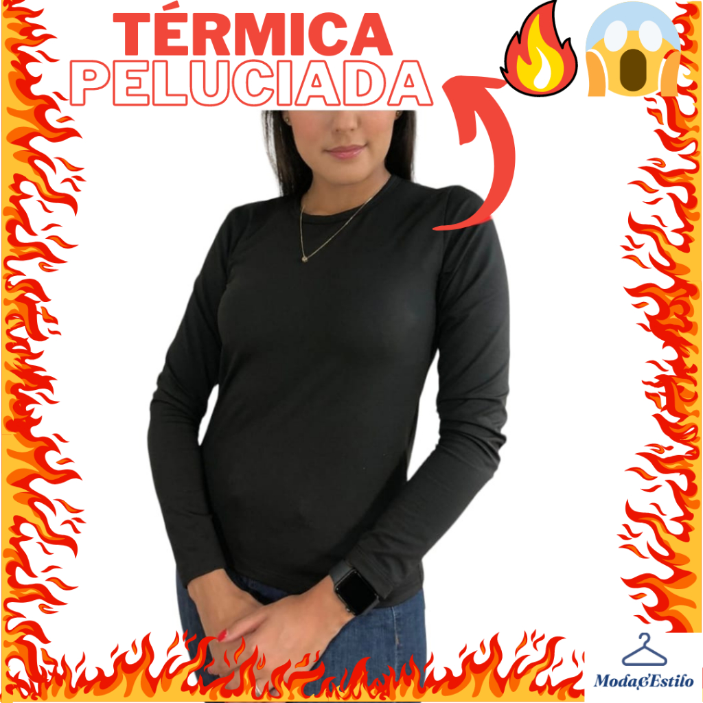 Blusa de Frio Segunda Pele Térmica Peluciada Inverno Frio Forrada