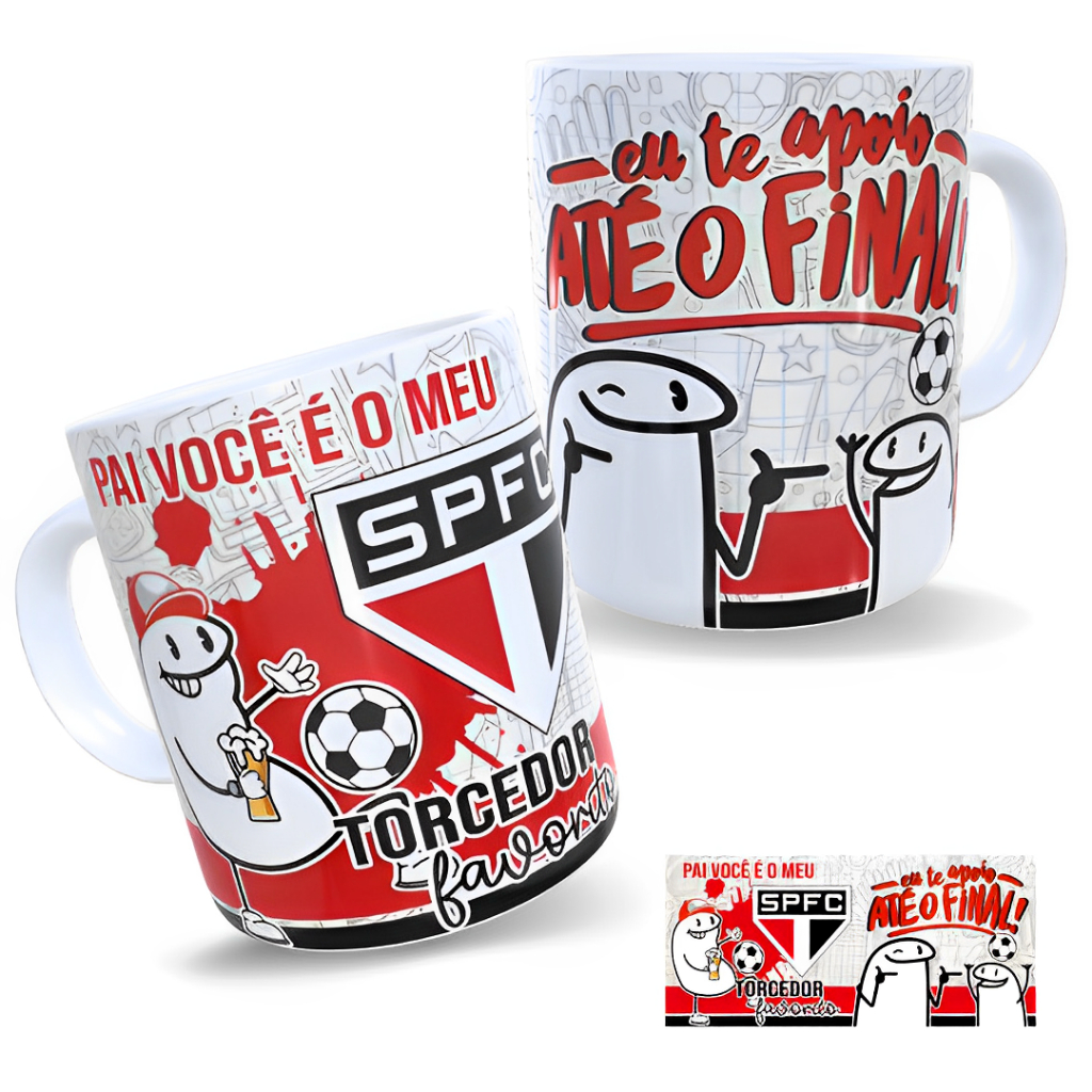 Caneca De Porcelana Flork Pai Voc Meu Torcedor Favorito Eu Te