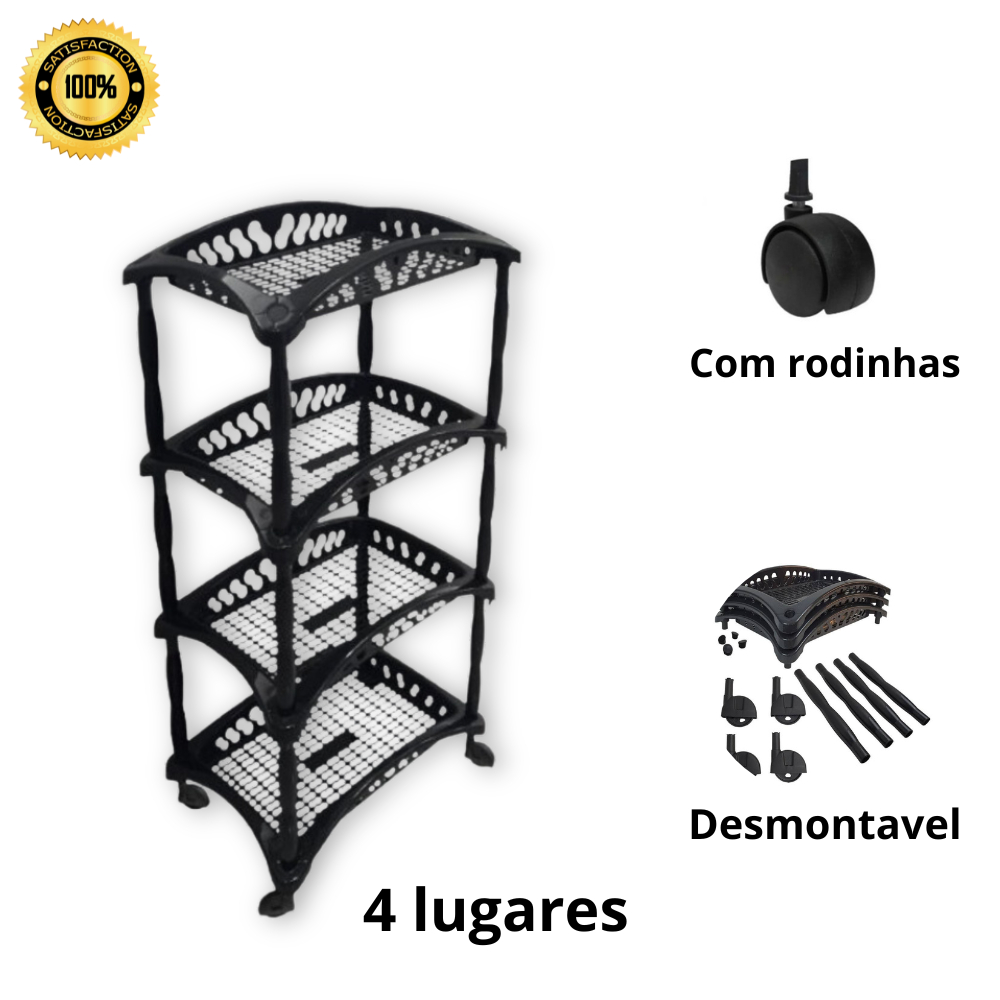 Fruteira Organizadora Rodinhas 4 Andares Shopee Brasil