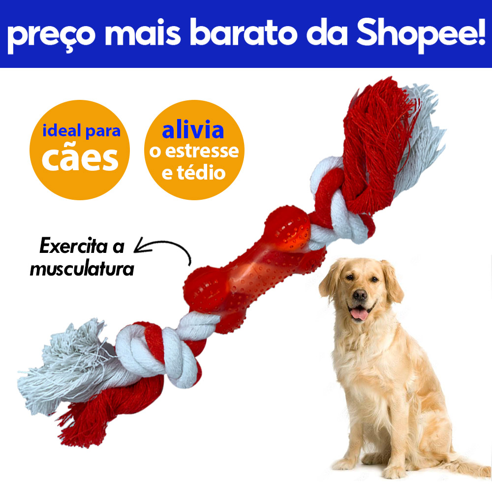 Brinquedo Para Cachorro Mordedor De Corda Ossinho Savana Shopee