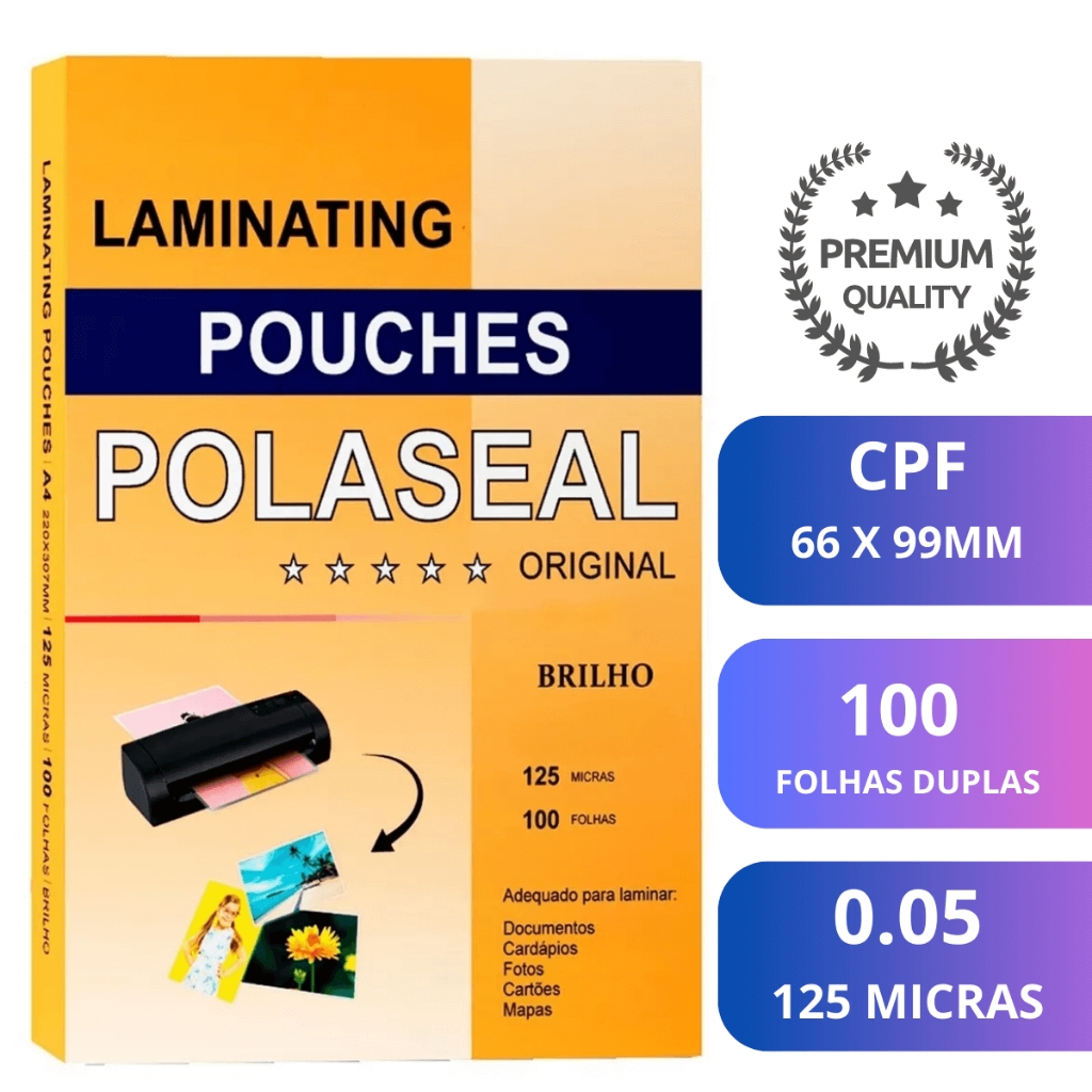 Polaseal Plastico Para Plastificacao Cpf Premium X Mm C