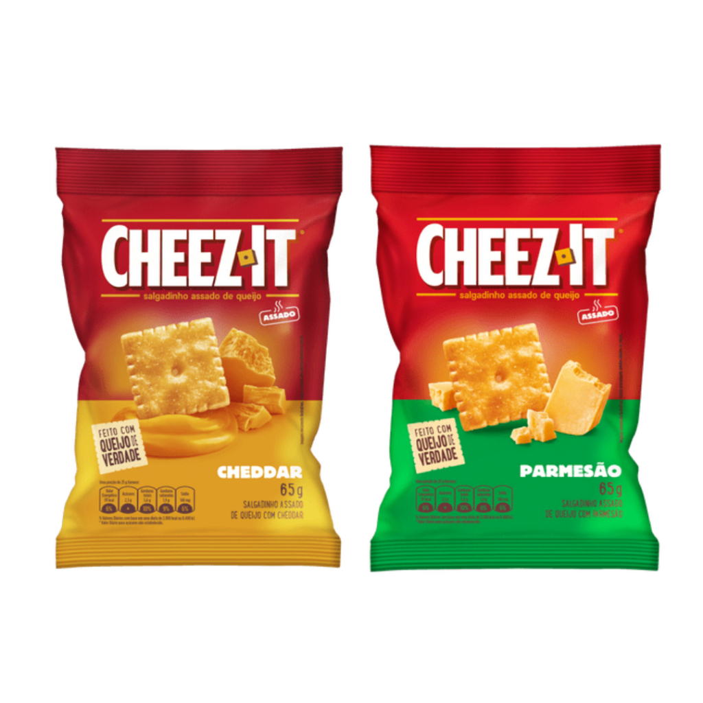 Kit 20 Salgadinho assado de queijo cheez it cheddar ou parmesão