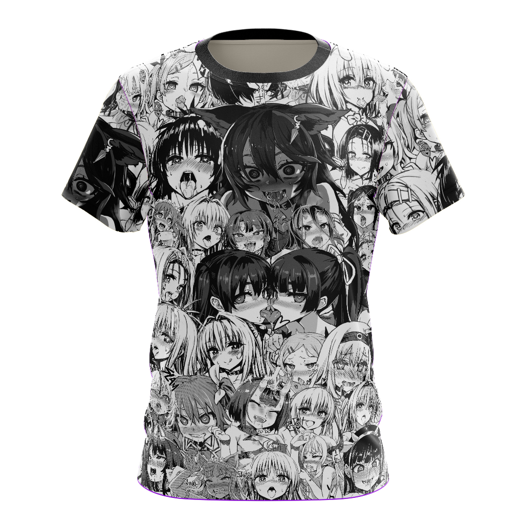 Camiseta Ahegao Ecchi Manga Loli Manga Hentai Anime Blusa 3d Estampa