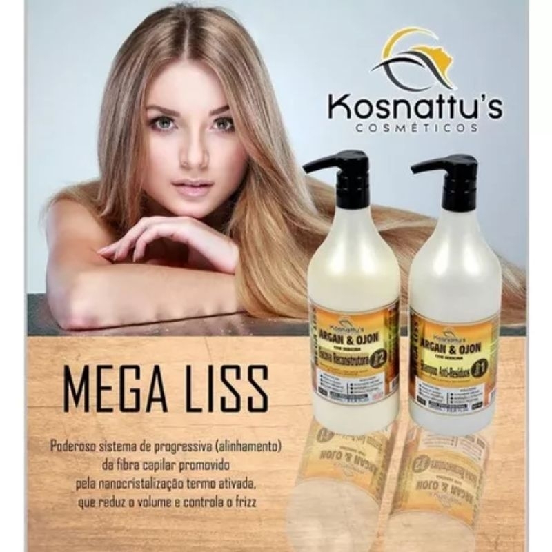 Escova Progressiva Orgânica Kosnattus Mega Liss 1 litro Shopee Brasil