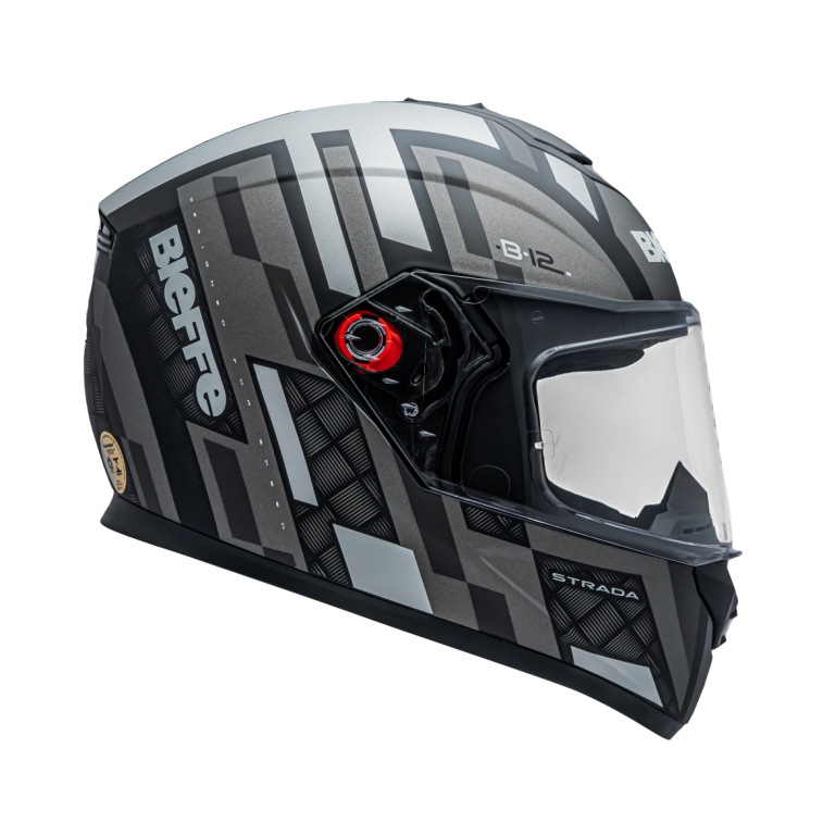 Capacete Bieffe B 12 Strada Preto Fosco Prata Shopee Brasil