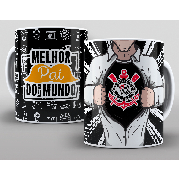 Caneca De Porcelana Dia Dos Pais Melhor Pai Do Mundo Corinthians