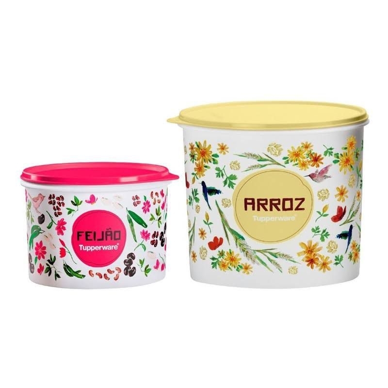 Tupper Kit Floral Arroz Kg E Feij O Kg Tupperware Shopee Brasil