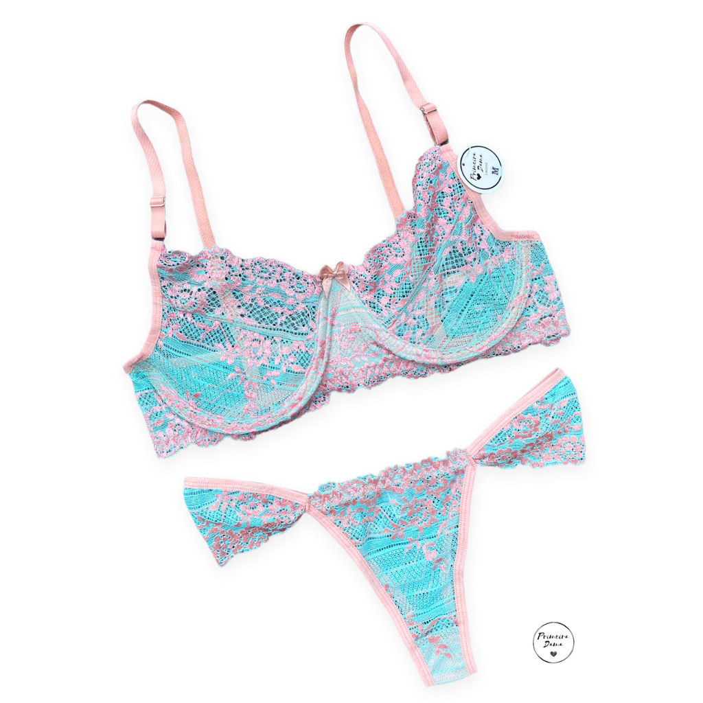 Conjunto Lingerie Sem Bojo Meia Taça Sutiã Calcinha Fio Renda Aylá Shopee Brasil