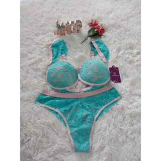 CONJUNTO FEMININO LINGERIE CALCINHA E SUTIÃ BOJO SUTIAN RENDA LUXO