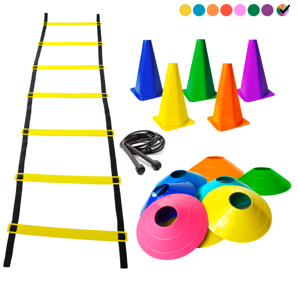 Kit Agilidade Treino Funcional Completo 5 Cones 5 Chapéus Chinês 1