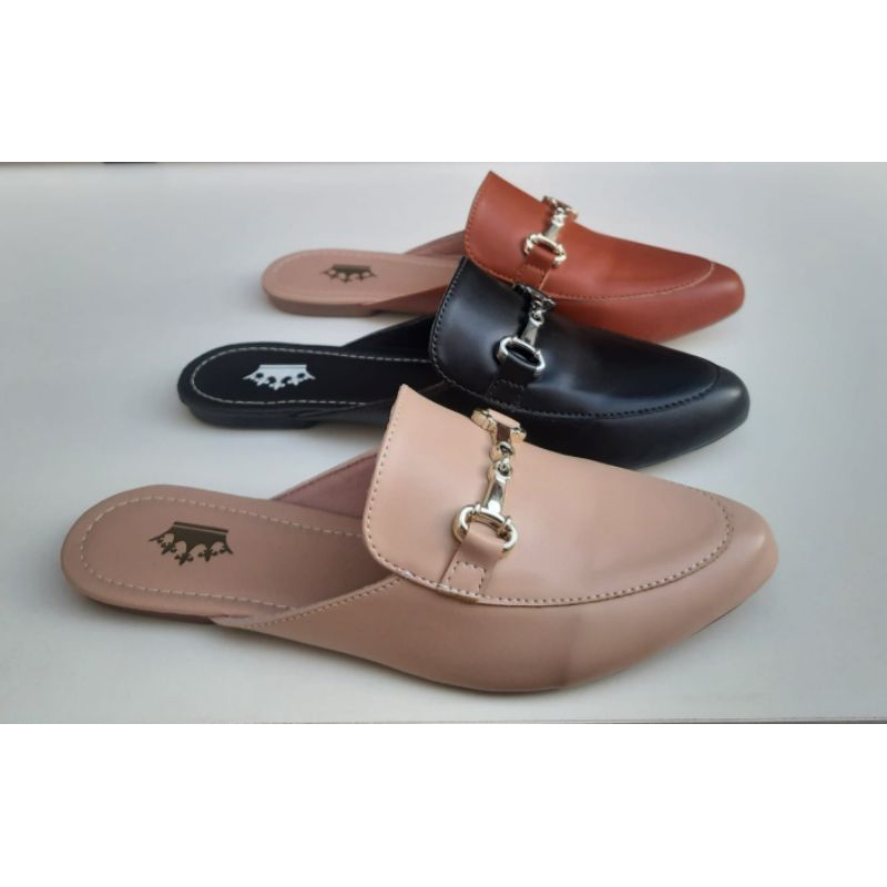 Kit 3 Pares Mule Bico Fino Mule Preto Mule Nude Bege Jeans Caramelo