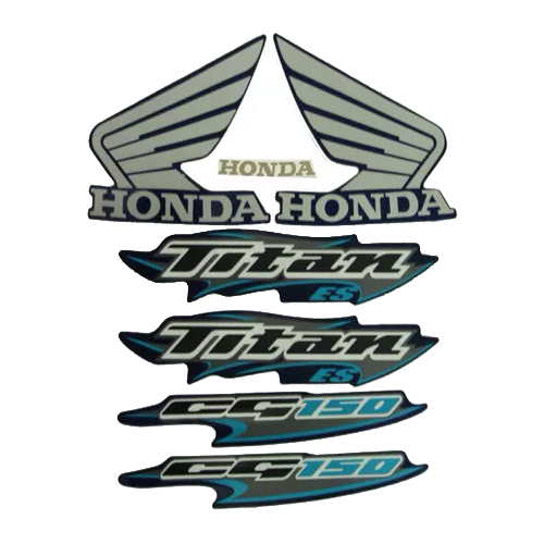 Kit Adesivos Honda Cg Titan Es Azul Modelo Original Shopee