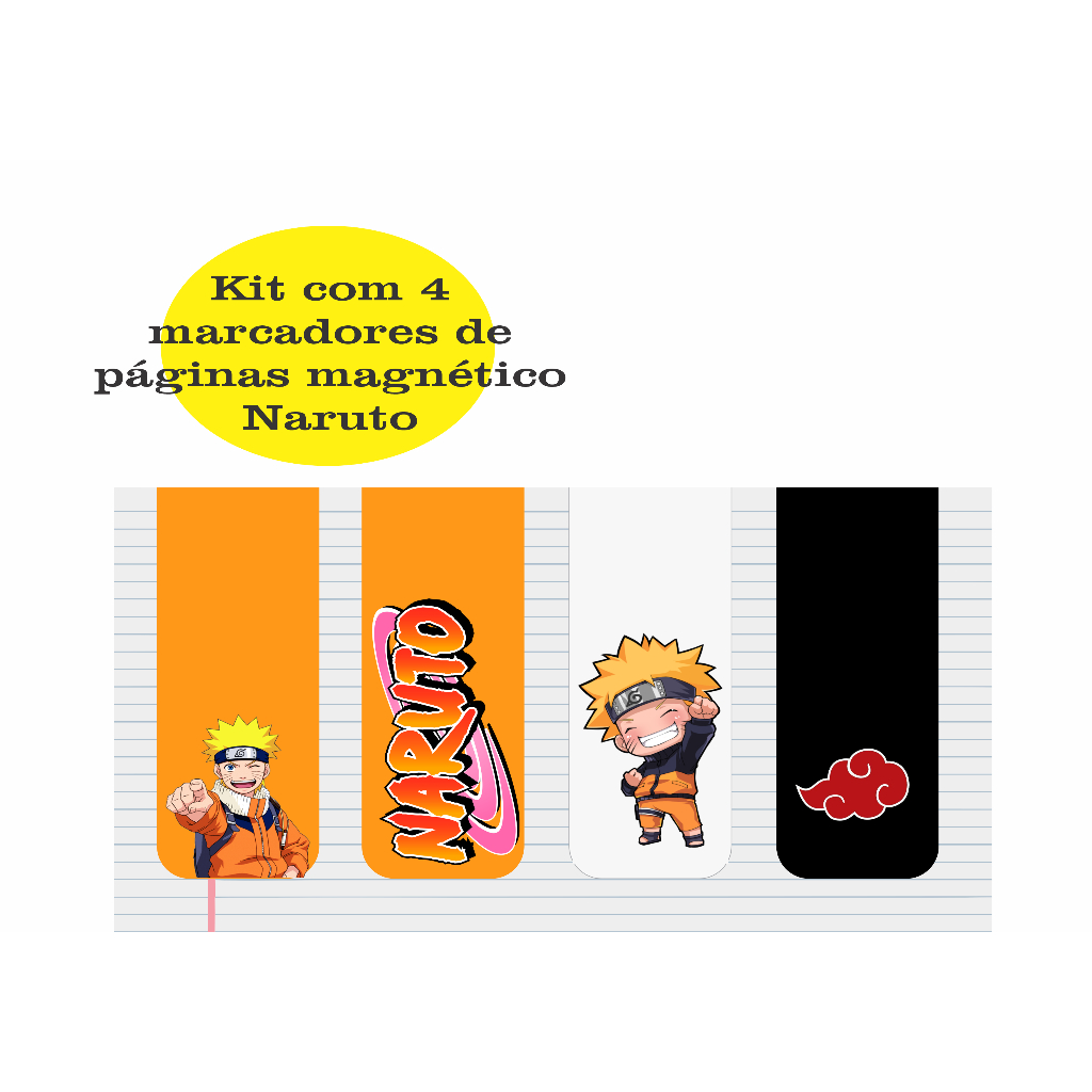 Cartela Marcadores Magn Ticos De P Gina Modelo Desenho Naruto