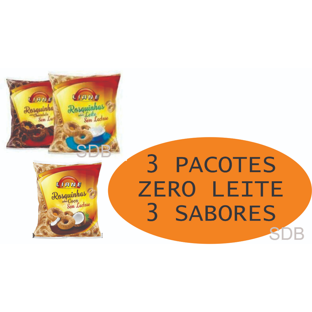 Trio Rosquinhas Liane G Zero Leite Pacotes De Rosquinhas Sabor