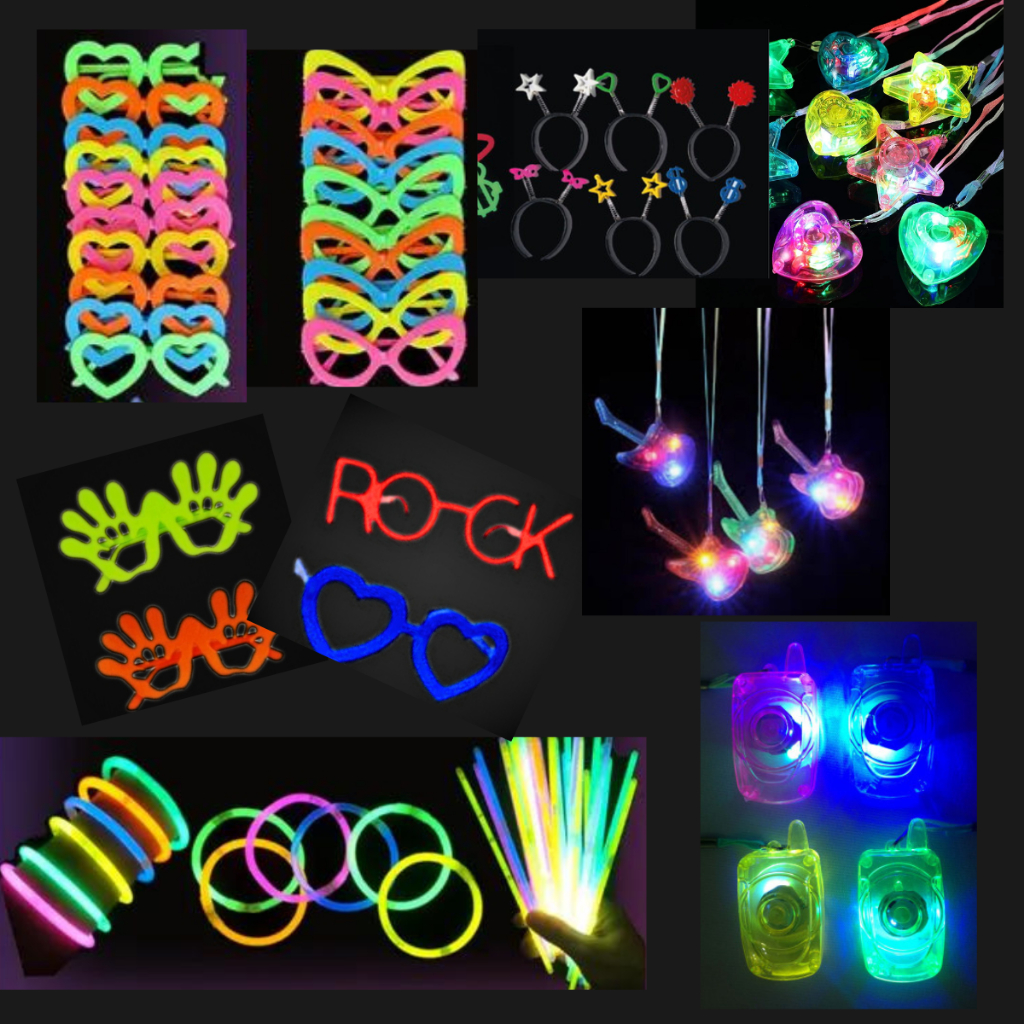 Kit Festa Neon Itens Neon Pulseira Neon Colar Pisca Tiara