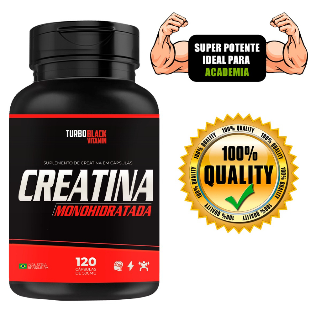 Creatina Monohidratada Turbo Black Vitamin Original Fitness