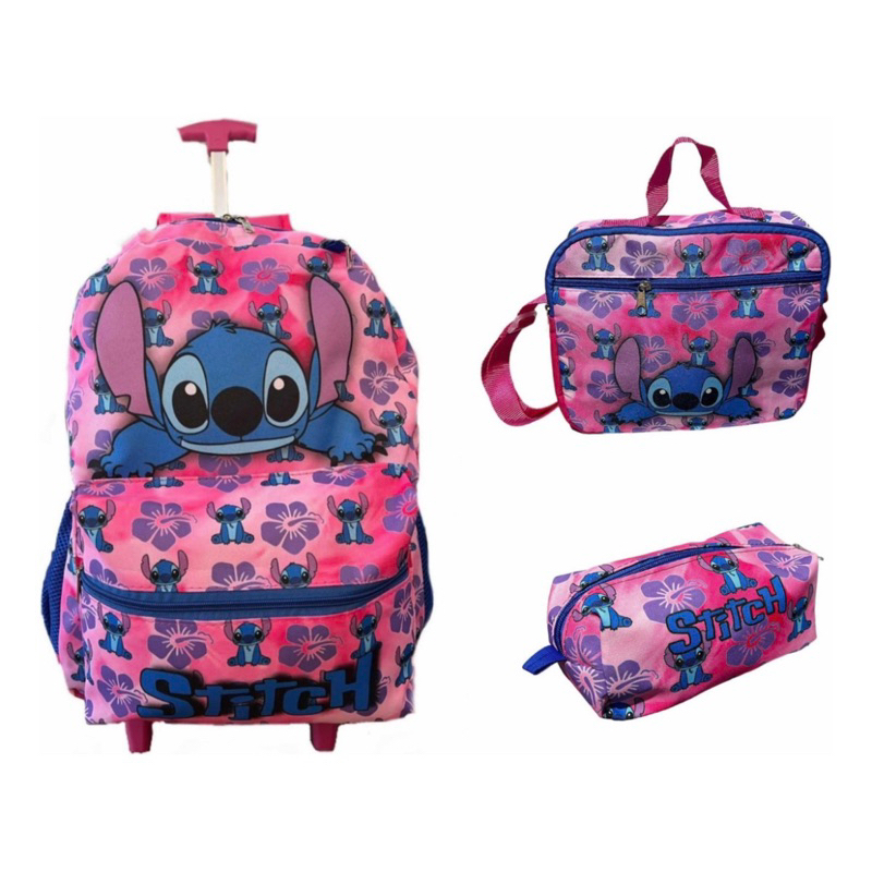 Mochila Lilo Stitch Rodinha Lancheira T Rmica E Estojo Shopee Brasil