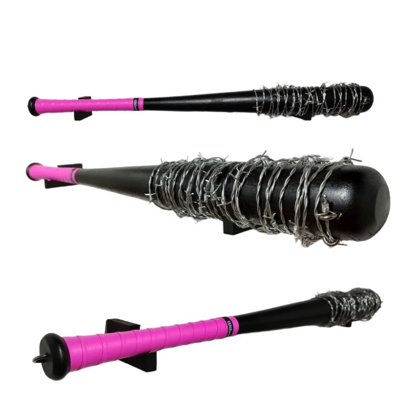 Taco De Beisebol Lucille Negan Galvanizado Grip Rosa Suporte