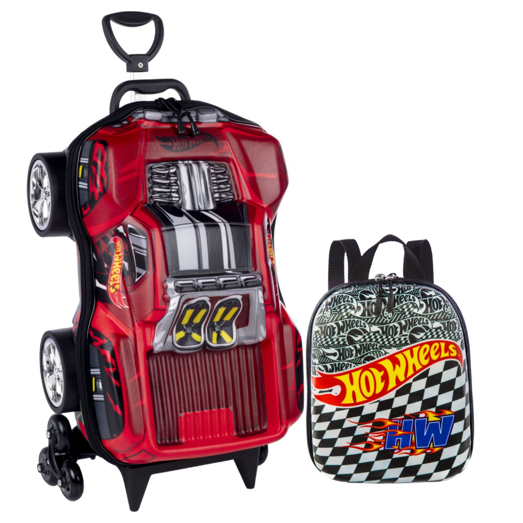 Kit Mochila Infantil D C Rodinhas E Lancheira Hot Wheels Dawgzilla