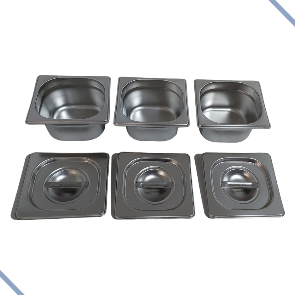 Kit De Cubas Gn Gastron Micas Tampa Buffet Inox Mm