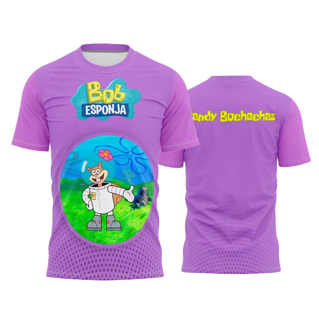 Camisa Camiseta Bob Esponja Personagens Sandy Bochechas Shopee Brasil