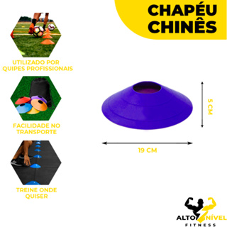 Kit Treino Funcional Agilidade 05 Cones 05 Chapéus Chinês Treinamento