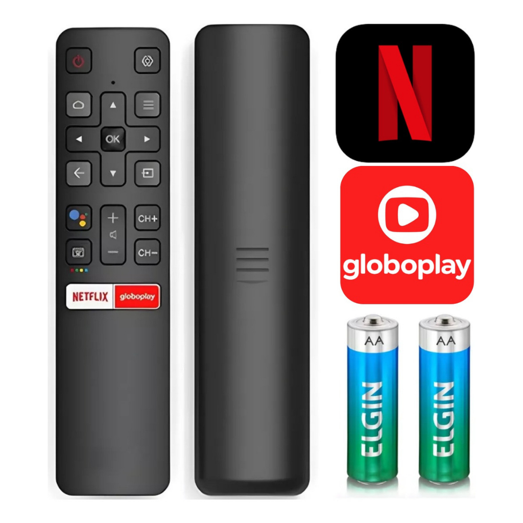 Controle Remoto Universal Tcl Tv Smart Rc V P M Netflix Globoplay