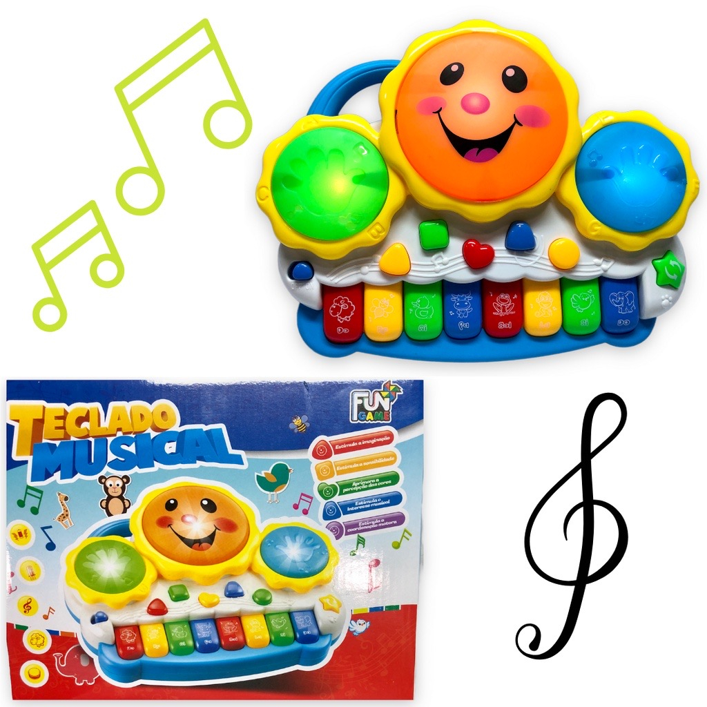 Teclado Piano Musical Beb Brinquedo Infantil Divertido Drum Shopee