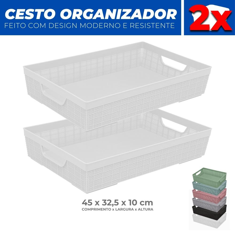 Kit Cestos Organizador Armario Gaveta Lavanderia G X Shopee Brasil